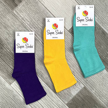 Шкарпетки жіночі демісезонні бавовна Super Socks, арт 009, асорті кольорове, розмір 36-40, 009