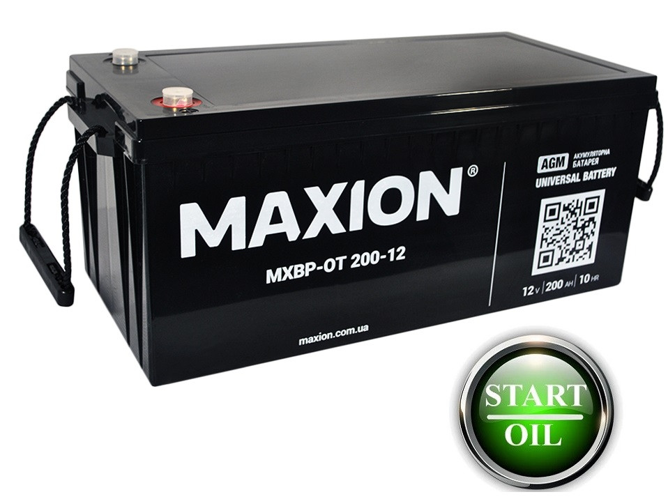 Акумулятор MAXION 12-200 12В-200ah AGM мультигель, фото 1