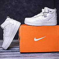 Кроссівки жіночі білі Nike Air Force 1 Mid LV8. Високе жіноче взуття Найк Аір Форс 1., фото 11