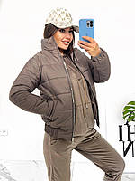 Женская стильная весенняя куртка синтепон 150 новинка 2023 44\46, шоколад