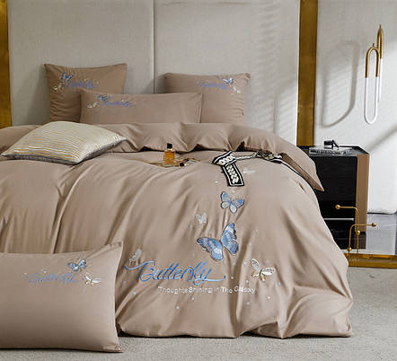 Постільна білизна Crown метелики - колір світлий беж, фото 1