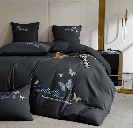 Постільна білизна Crown метелики - колір чорний, фото 1