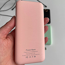 Універсальна мобільна батарея повербанк 20000 mAh 5V/2.1A з круглим циферблатом персикова, фото 5
