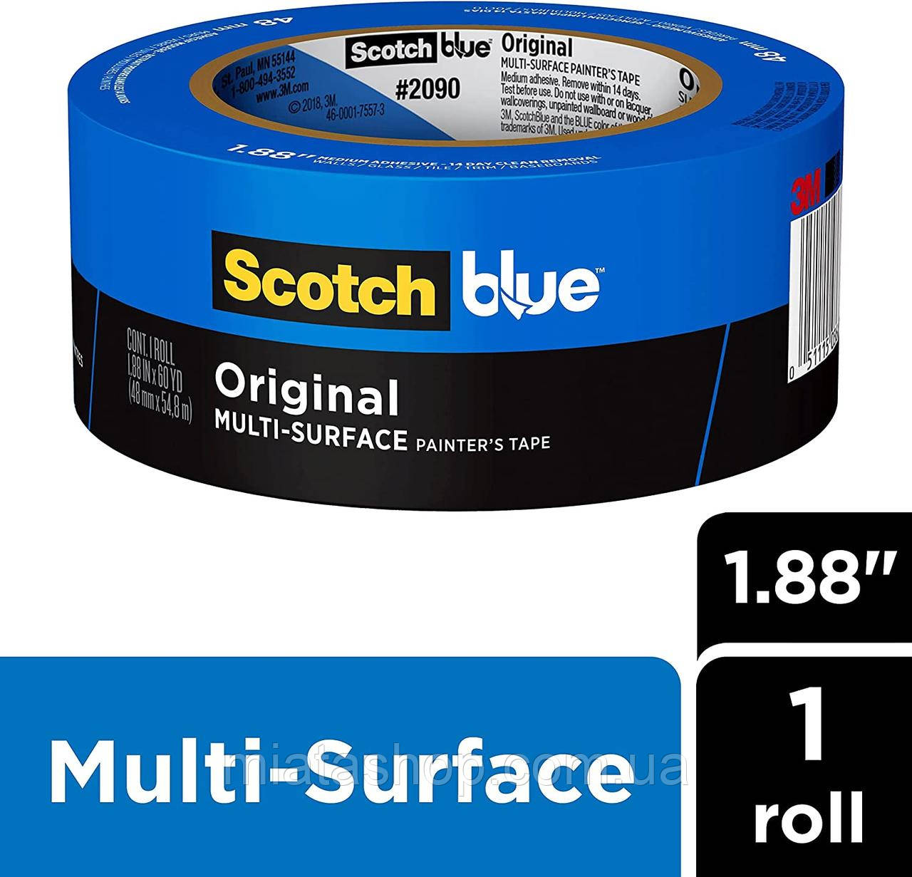 Скотч для 3d принтера  3M Scotch Blue 2090 48 мм х 54.8 м