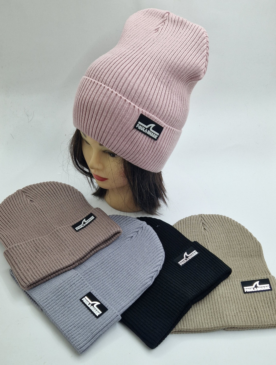 Оптом Шапки рубчик гумка для дівчаток  одинарна