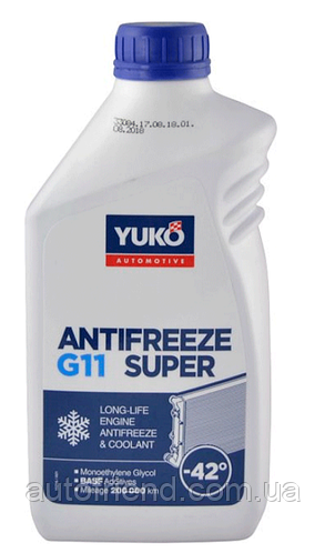 Антифриз YUKO-40 Super G11 синий 1л (ID#1682816082), цена: 133 ...