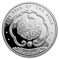Серебряная монета 1oz Год Кабана 200 нгултрумов 2019 Бутан