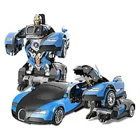 Машинка Трансформер Bugatti Robot Car Size 1:18 Синя