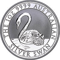 Серебряная монета 1oz Австралийский Лебедь 1 доллар 2021 Австралия