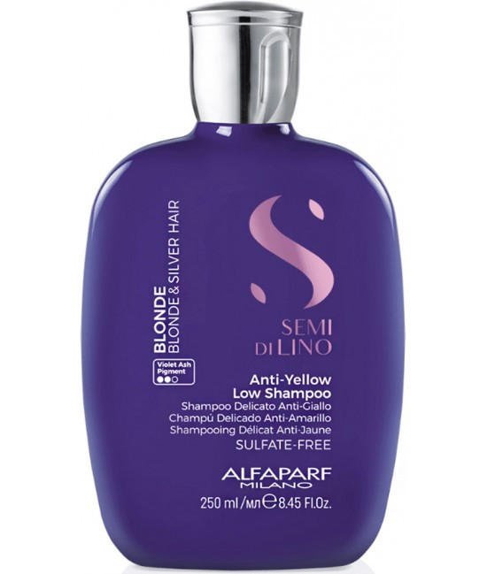Шампунь для нейтралізації жовтизни волосся AlfaParf Milano Semi Di Lino Blonde Anti-Yellow Low Shampoo 250 мл