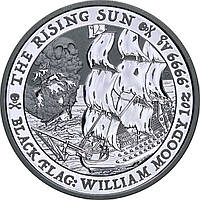 Серебряная монета 1oz Пиратский корабль «Восходящее Солнце» 1 доллар 2022 Тувалу