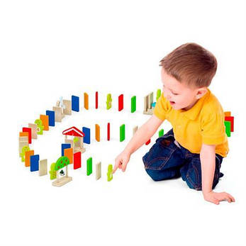 Дерев'яний ігровий набір Viga Toys Доміно, 116 деталей (51620), фото 1