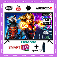 Телевизор WI-FI Hisense 45" Smart-TV/Full HD/DVB-T2/USB Android 13.0 + пульт ДУ