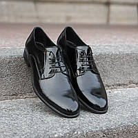 Лакированные черные туфли со шнуровкой 41 42 43 45 размер