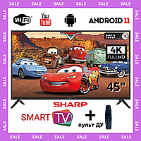 Телевизор WI-FI Sharp 45" Smart-TV/Full HD/DVB-T2/USB Android 13.0 + пульт ДУ