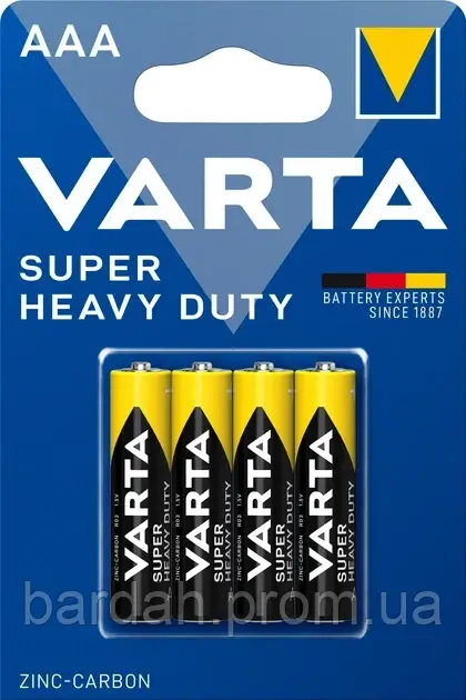 Батарейка Varta Superlife AAA BLI 4 Zinc-carbon - фото 1 - id-p43201521