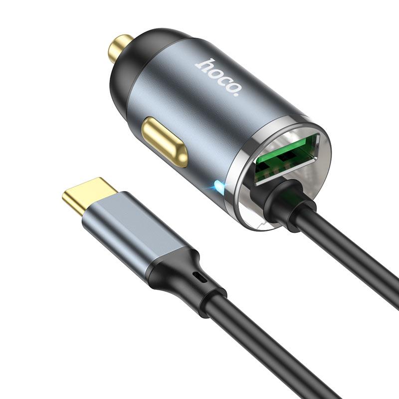 Автомобильное Зарядное Устройство с Быстрой Зарядкой + Кабель Type-C ...