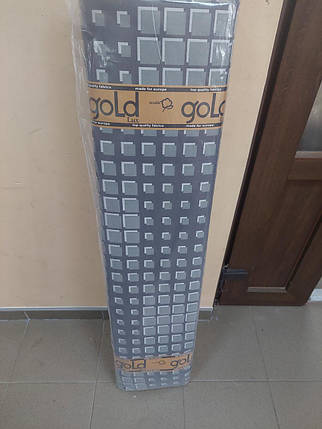 Тканина для постільної білизни Бязь "Gold" Lux GL3606-blue (50м) сіра клітинка-геометрія, фото 3