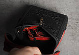 Шкіряний червоно-чорний рюкзак ручної роботи, сумка-рюкзак з авторським тисненням, фото 7
