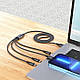 Кабель для зарядки телефонів HOCO X76 4 в 1 USB to Type-C*2+IP+MicroUSB 2A Чорний, фото 4