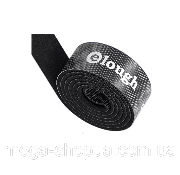 Стяжка липучка хомут органайзер для дротів кабелю 0.1м Elough Чорний, фото 1