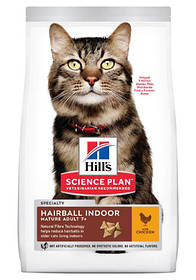 Hill's Plan Mature Adult 7+ Hairball Indoor корм для виведення шерсті в літніх кішок 1,5 кг