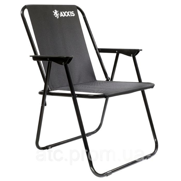 Крісло розкладне для пікніка, риболовлі (чорне) AXXIS