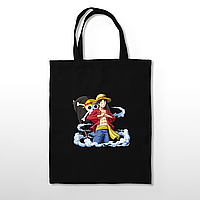 Черная экосумка шопер хлопок Ван-Пис Лаффи One Piece Luffy BAG OP L 001