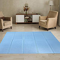 Великий м'який килимок на підлогу дитячий Блакитний 150х200х1см однотонний килимок-пазл із сумкою (№297)