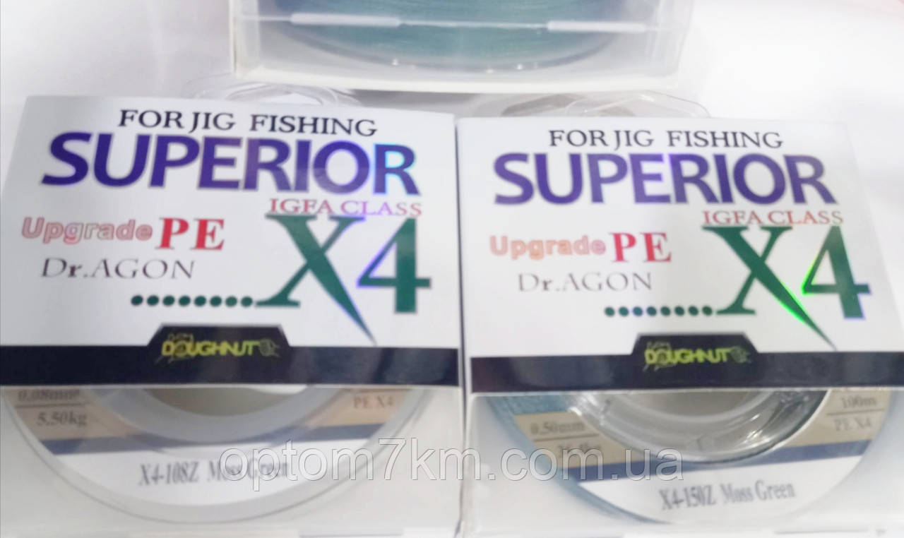 Шнур рибальський Superior X4 moss green 100 м, фото 1