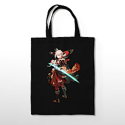 Чорна екосумка шопер бавовна Геншин Імпакт Кадзуха Genshin Impact Kazuha BAG GК 71