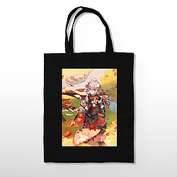 Чорна екосумка шопер бавовна Геншин Імпакт Кадзуха Genshin Impact Kazuha BAG GК 72