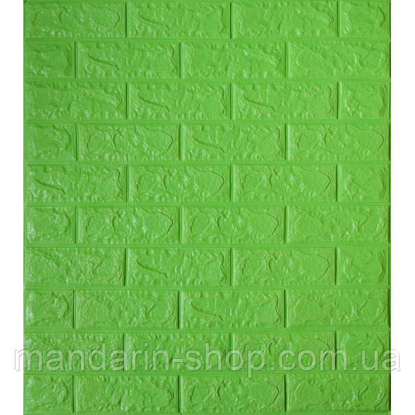 Самоклеюча декоративна 3D панель цегла зелена трава 700x770x5 мм, фото 1