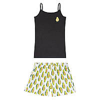 Пижама для девочки "Avocado", рост 122-128, цвет черный, белый