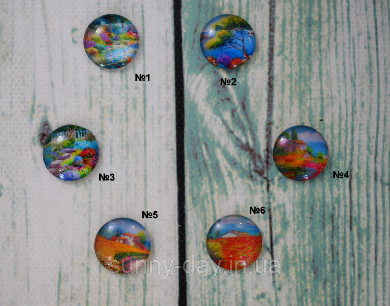 Магнітна гольниця (неодимова/феритова) круг 25мм "Яскравий пейзаж", фото 1