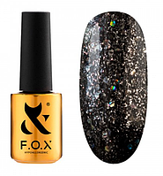 Гель-лак F.O.X gel-polish Radiance 001 черный с голографическими блестками и слюдой 7 мл