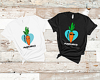 Парные футболки мужская и женская с принтом Главная морковка сладкая морковка для Влюбленных