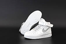 Кросівки Nike Air Force 1 High Reflective White Gray / Найк Аїр Форс 1 Високі Білі з Сірим (Рефлективні), фото 3