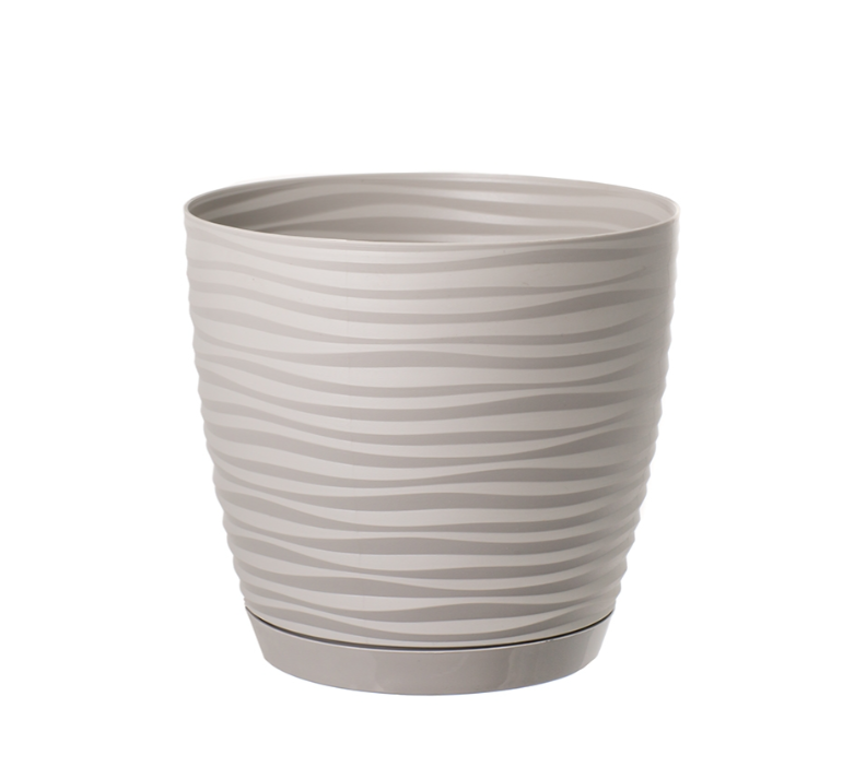 Горщик Сахара Петит 19 см з підставкою Світло-сірий, фото 1