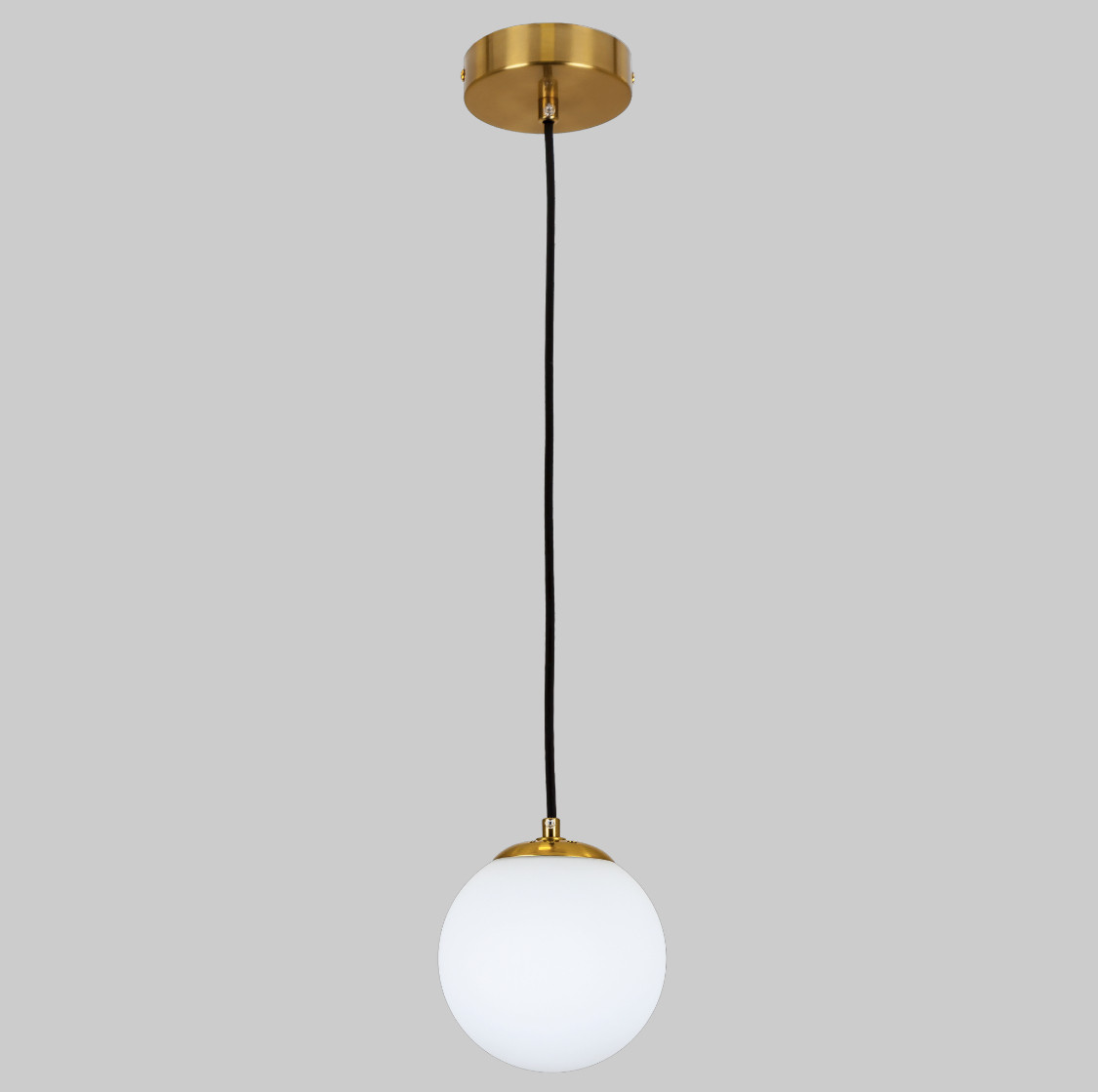 Бронзовий підвіс зі скляною білою 15см кулею (56-PR150F-1 BRZ+WH)