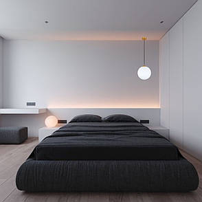 Бронзовий підвіс зі скляною білою 20см кулею (56-PR200F-1 BRZ+WH), фото 3