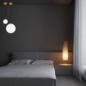 Бронзовий підвіс зі скляною білою 20см кулею (56-PR200F-1 BRZ+WH), фото 2