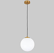 Бронзовий підвіс зі скляною білою 20см кулею (56-PR200F-1 BRZ+WH)