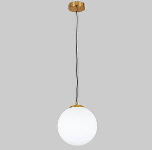 Бронзовий підвіс зі скляною білою 20см кулею (56-PR200F-1 BRZ+WH), фото 1