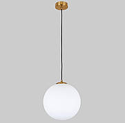 Бронзовий підвіс зі скляною білою 25см кулею (56-PR250F-1 BRZ+WH)