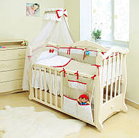 Постельный комплект 8 эл Twins Premium Starlet 4028-P-021, beige, бежевый