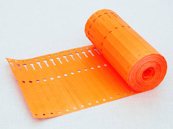 Етикетки-петля TYVEK кольорові 1,27х16 см, 100 шт, помаранчеві - Тивек, фото 1