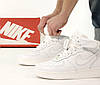 Чоловічі та жіночі зимові кросівки Nike Air Force Winter 1 White High Найк Аір Форс 1 білі шкіра з хутром, фото 3
