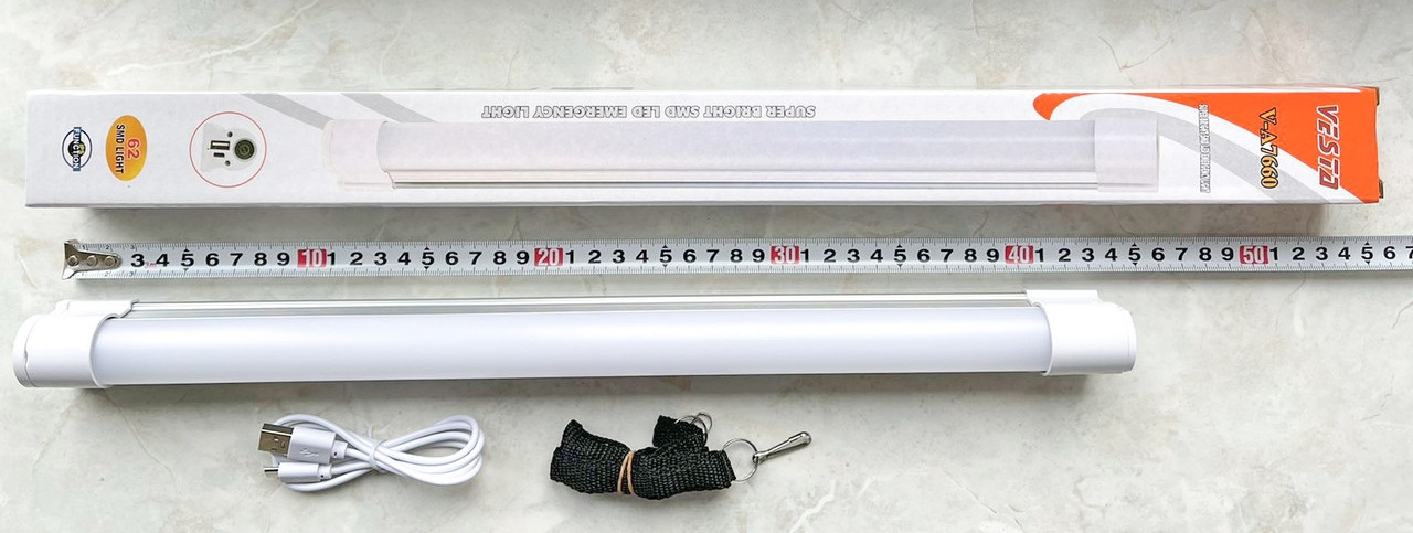 Світлодіодний ліхтар LL-A7660, зарядка від USB на магнитах, 54шт SMD LED(5.4W) 2*Lithium batery 4000mAH
