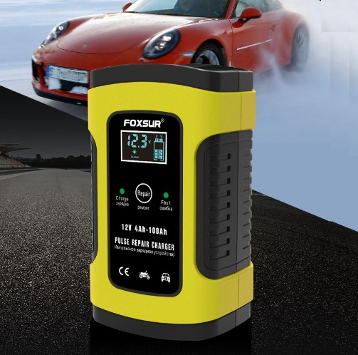 Автомобільний зарядний пристрій для акумулятора Foxsur 12V 5A